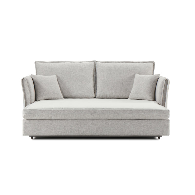 Gray Chenille Sectional With Sleeper Function And Storage Options Elegant Cushions