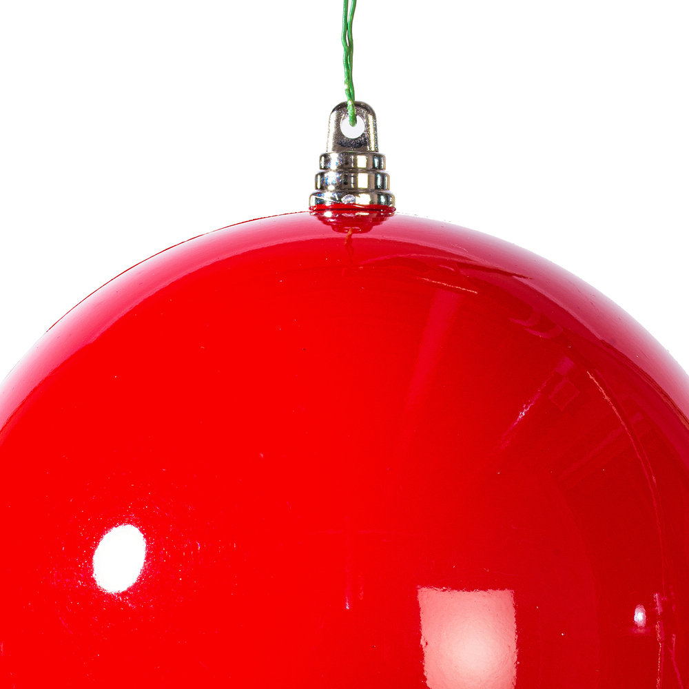  6" Lime High-Gloss Ball Ornament. Includes 4 ornaments per bag., Red