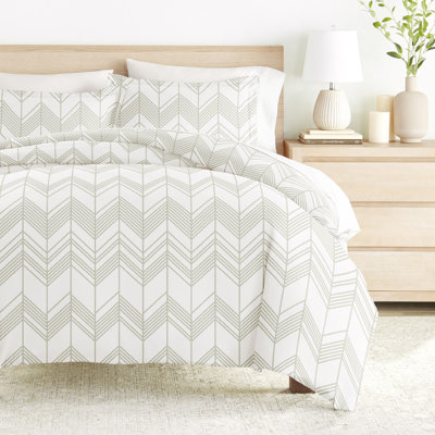 Ensemble de housse de couette en microfibre à motif de chevrons ultra doux