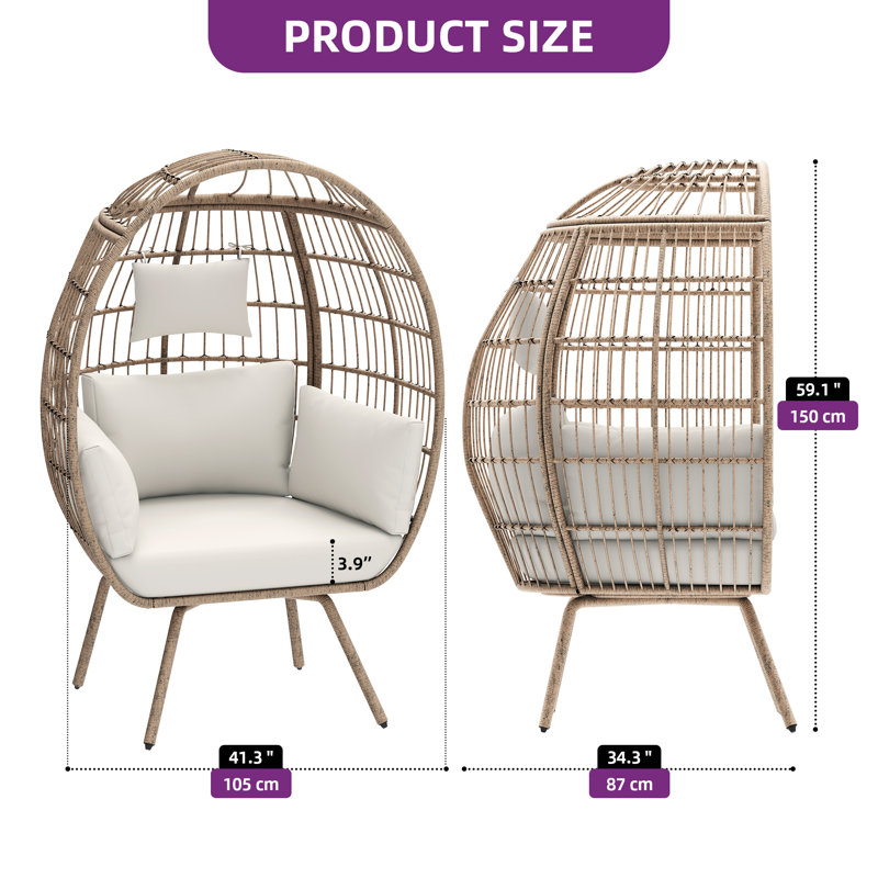 Chaise d'extérieur avec support Febe, Beige