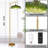 Mid Century Modern Floor Lamp With Dimmable Remote Control, Adjustable Height, Vintage Brass Design, Green Glass Shade For Living Room And Bedroom