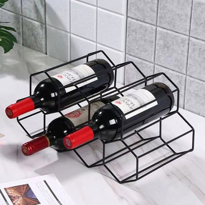Cayle Tabletop Wine Bottle Rack Black