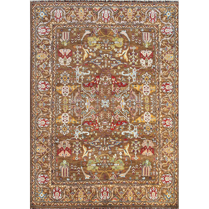 Mahbub One-of-a-Kind 8'1" X 9'8" Wool Area Rug in Brown
