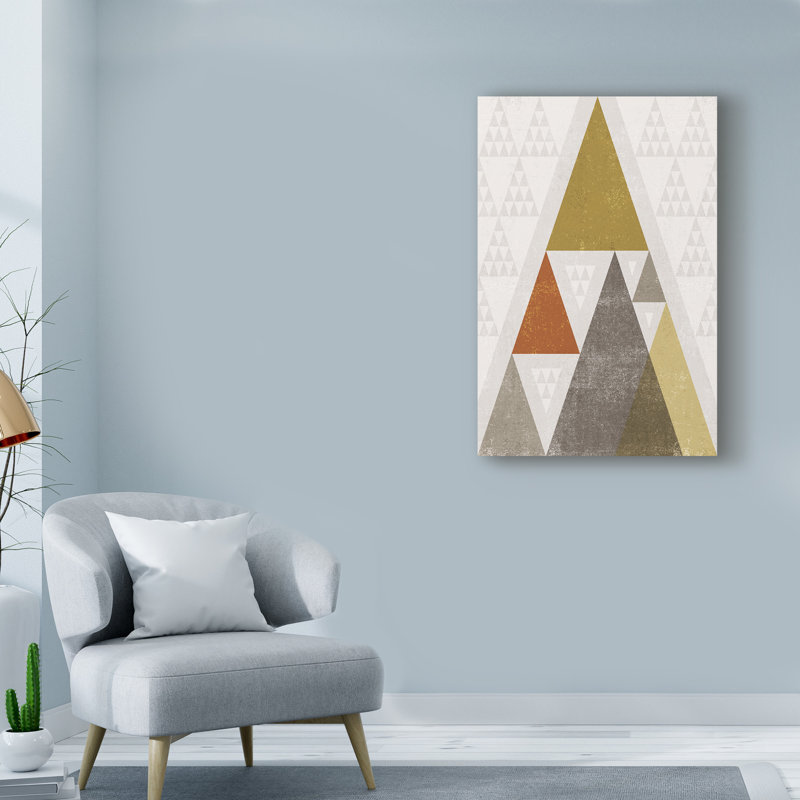 Art sur toile Guarani «Mod Triangles III Retro», H 19 po x l 12 po x P 2 po