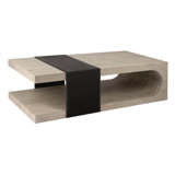Danica Solid Wood Floor Shelf Coffee Table with Storage