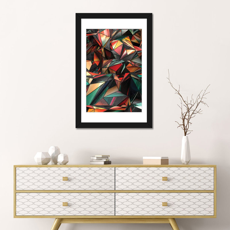 « sale triangles » par danny fabrice, reproduction d’impression sur toile tendue, H 24 po x l 16 po x P 1 po, Blanc