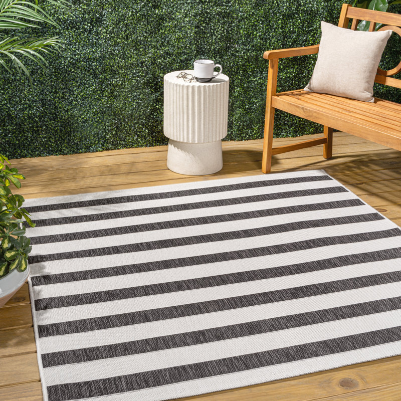 Tapis noir / crème Aveiro, Carré 9 pi