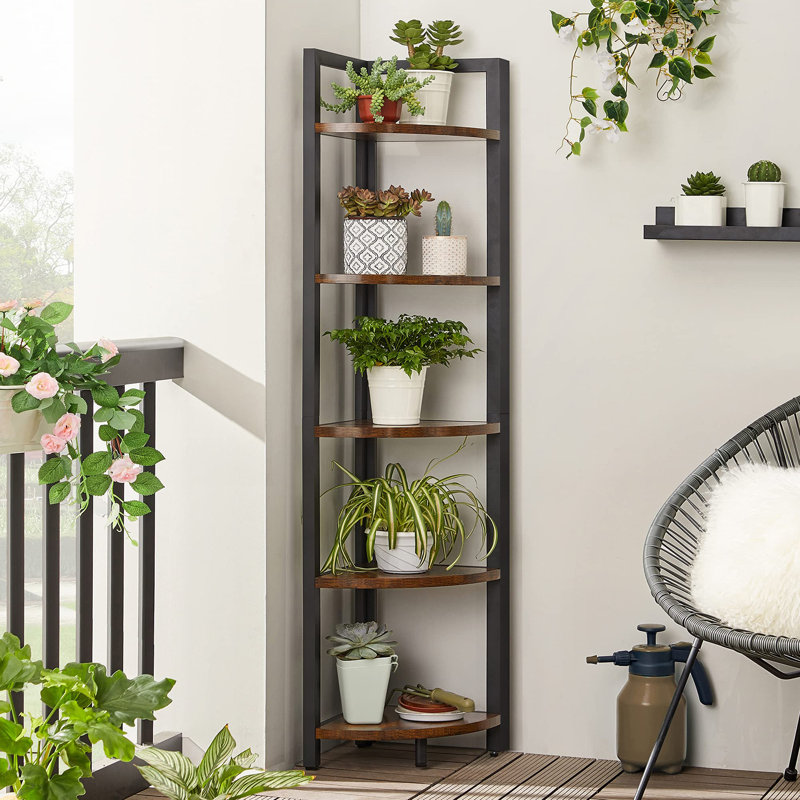 Uday 150cm H x 30cm W Steel Corner Bookcase