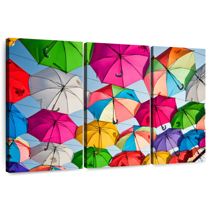 Kerner Colorful Umbrella Decoration, 48" H x 74" W