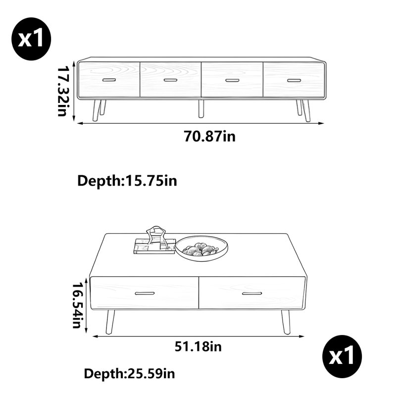 Table basse de style nordique