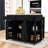 Expandable Mobile Kitchen Island Cart with Built-in Charging Station and Internal Storage-971435796
