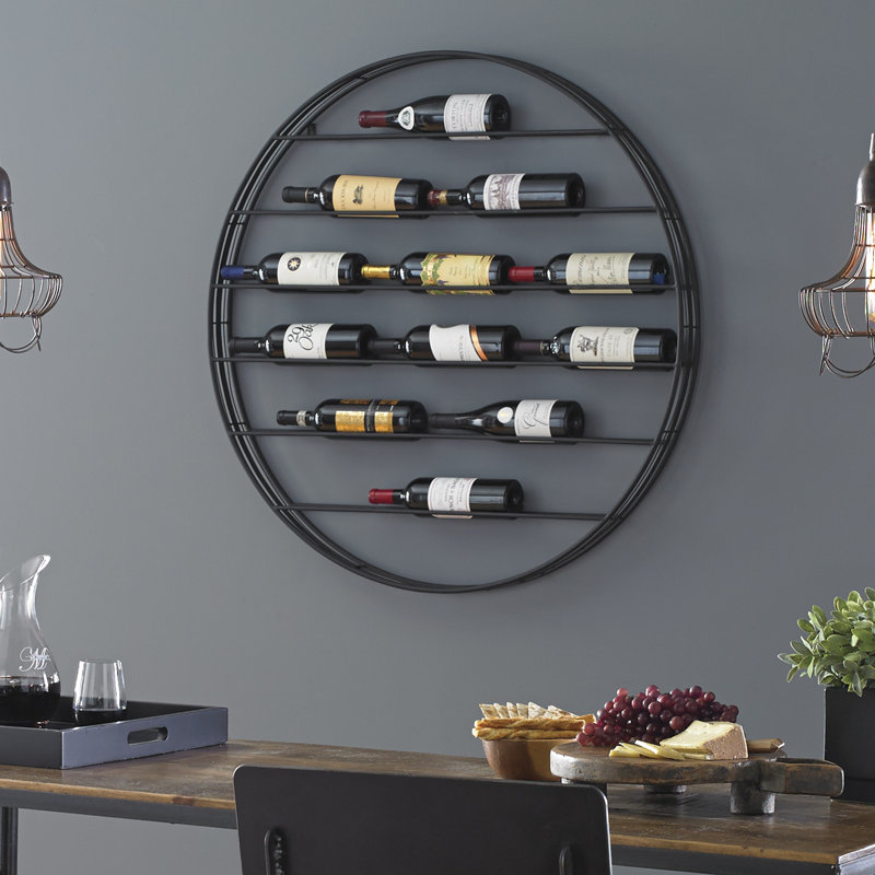 Label View 12 Bottle Wall Mounted Wine Rack