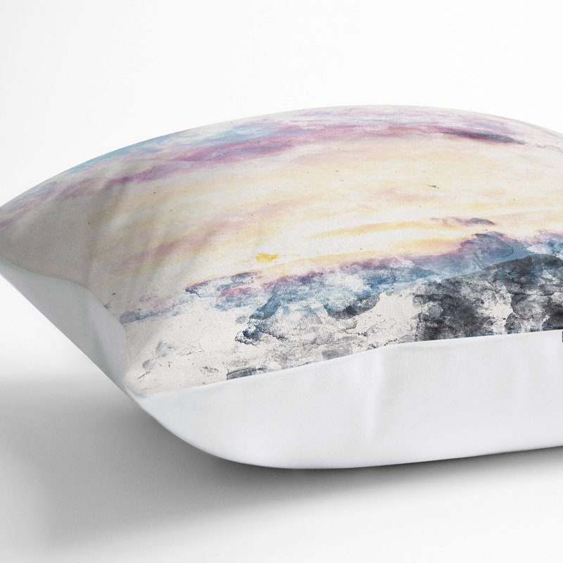 Clouds Above Mountains Cushion with Filling, White, 40cm H x 40cm W x 15cm D