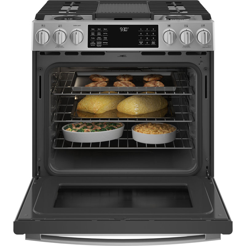 30" 5.7 cu.ft. Smart Slide-in Dual Fuel Range with Griddle and Grill