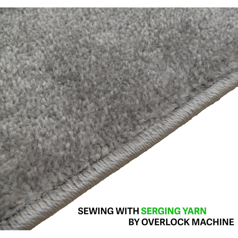 Antibacterial Soft Pile Anti Slip Indoor Rug Solid Gray Design for Hallway Stairway, Runner 2'2" x 9', Gray