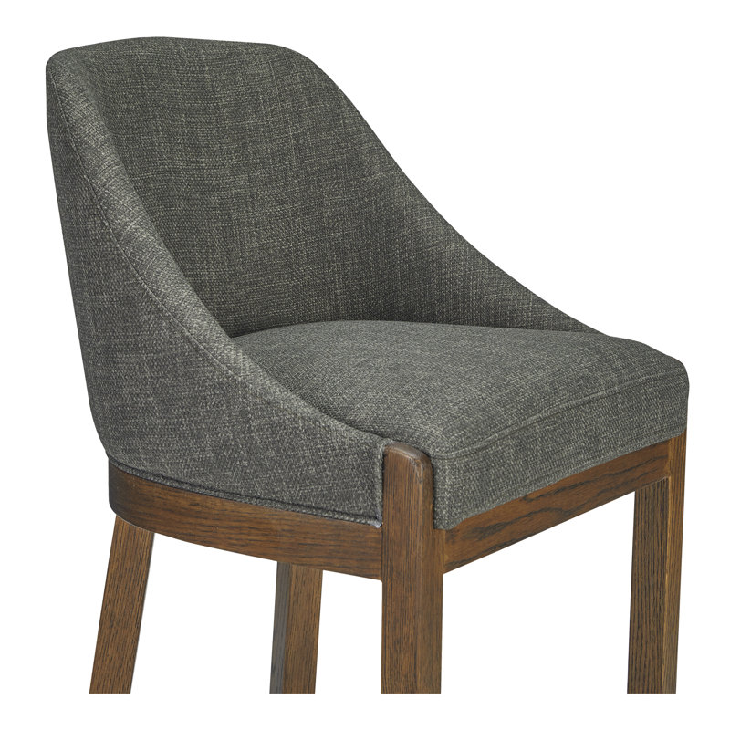 EDWARD COUNTER STOOL PERFORMANCE FABRIC HEATHER GREEN, Charcoal Performance Chenille