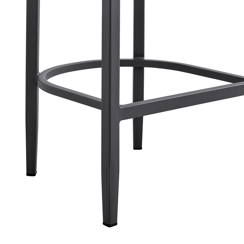 Tabouret de bar d'extérieur Elza en aluminium et coussins gris, Comptoir (siège d'une hauteur de 26 po)