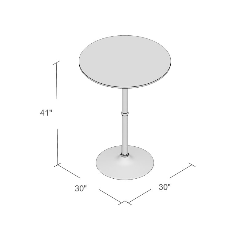 Manuel Round Metal Base Dining Table, White