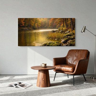 Ensemble de 1 tableau sur toile « Rivière d'automne »