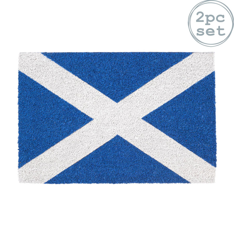 Nicola Spring - Coir Door Mats - 60 x 40cm - Scotland Flag