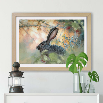 Hare in the Bushes - Framed Print