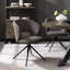 STELLA 360° RETURN SWIVEL CHAIR - BOUCLE FABRIC - BLACK SAND POWDER COATED LEGS (SINGLE)-2070716058
