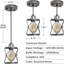 Luminaire suspendu industriel pour îlot de cuisine, mini luminaire suspendu cage rustique, luminaire suspendu de style campagnard avec gris argenté réglable pour la salle à manger, le couloir, le vestibule, la chambre à coucher