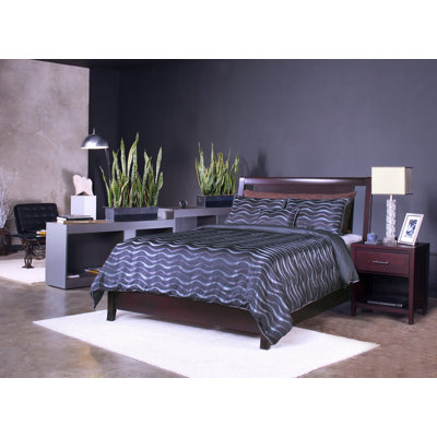 Lit standard en bois massif avec rangement Dornof