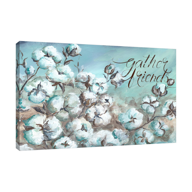 «Cotton Boll Field: Gather Friends» par Tre Sorelle Studios, reproduction d'art graphique sur toile, H 60 po x l 40 po
