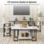 Ensemble de 3 tables basses en faux marbre, comprenant 1 table basse et 2 tables de bout, table de bout moderne avec tablette de rangement, table basse en métal, table basse d'appoint pour la maison, les appartements, le salon, la chambre à coucher, le-1823374853-1749266700