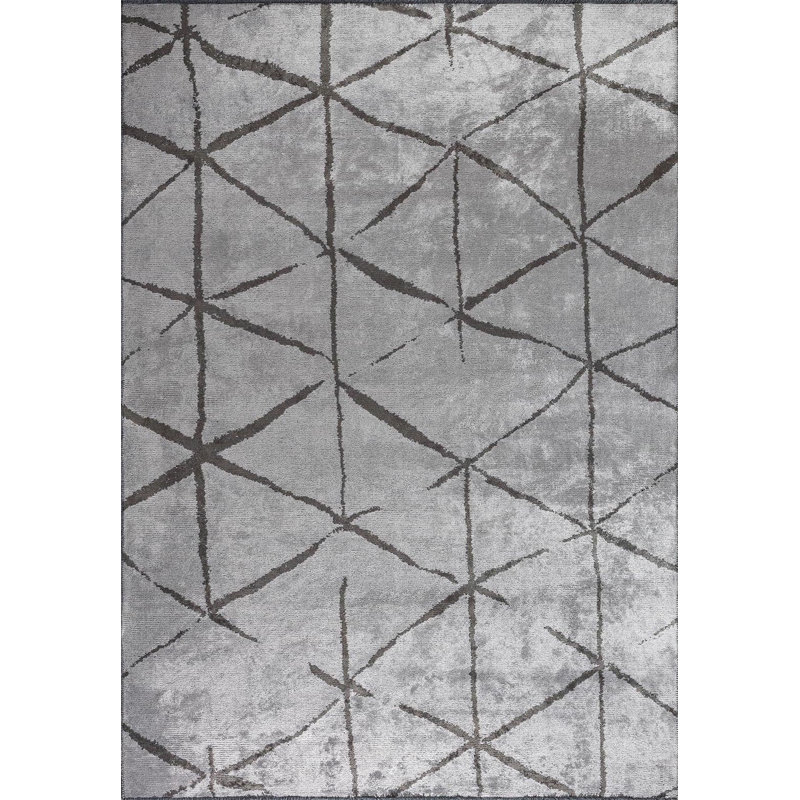 Amanzia Geometric Hand Loom Indoor / Outdoor Area Rug, Rectangle 5'3" x 7'6"