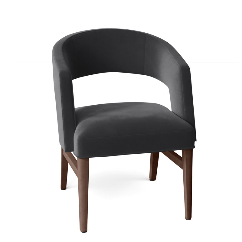 Chaise avec accoudoirs Bryant, 9953 Minuit, Noyers