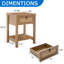 Ensemble de 2 tables de chevet en rotin, tables de chevet avec tiroir et tablette ouverte Boho, tables de bout de chambre à coucher avec pieds en bois massif, chêne-45270957-45270945