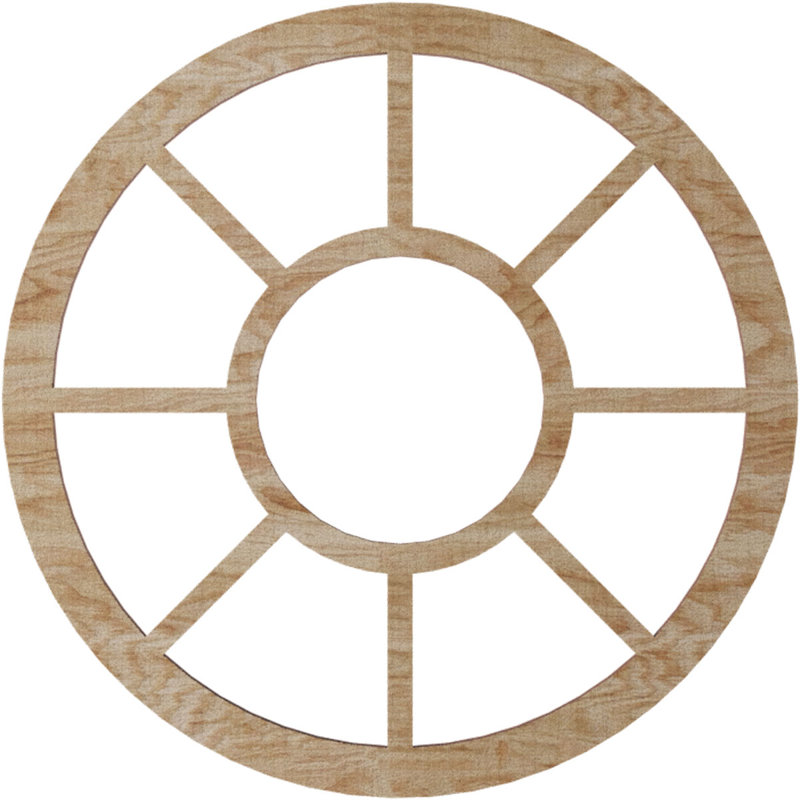 Médaillon de plafond en bois d'aulne 40 po x P 14 po x P 14 po, Chêne rouge, H 16 po x l 16 po x P 0,38 po