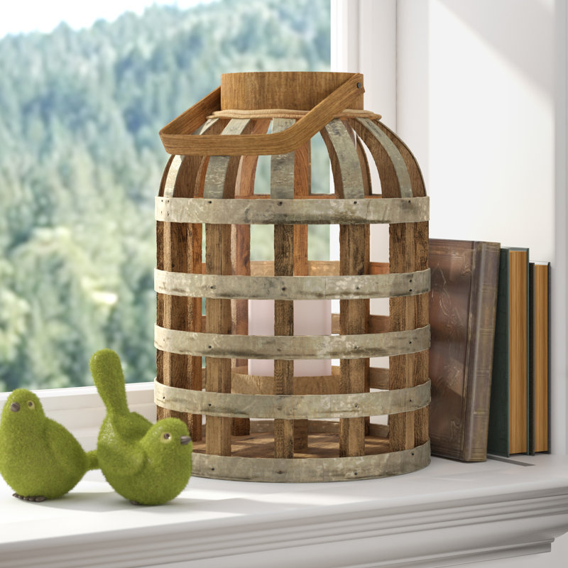 Trona Tabletop Lantern, 18.1" H x 9.5" W x 9.5" D