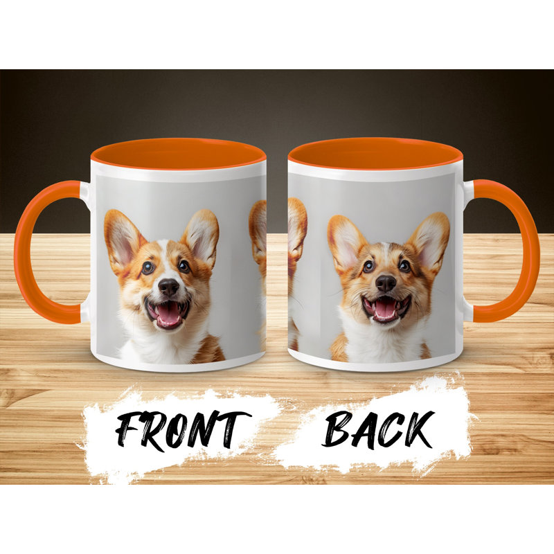 Ceramic Coffee Mug, Orange, 4