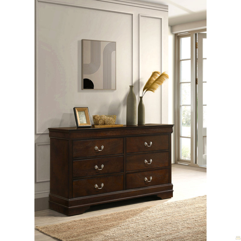 Commode 6 tiroirs Frances Cappuccino, Cappuccino