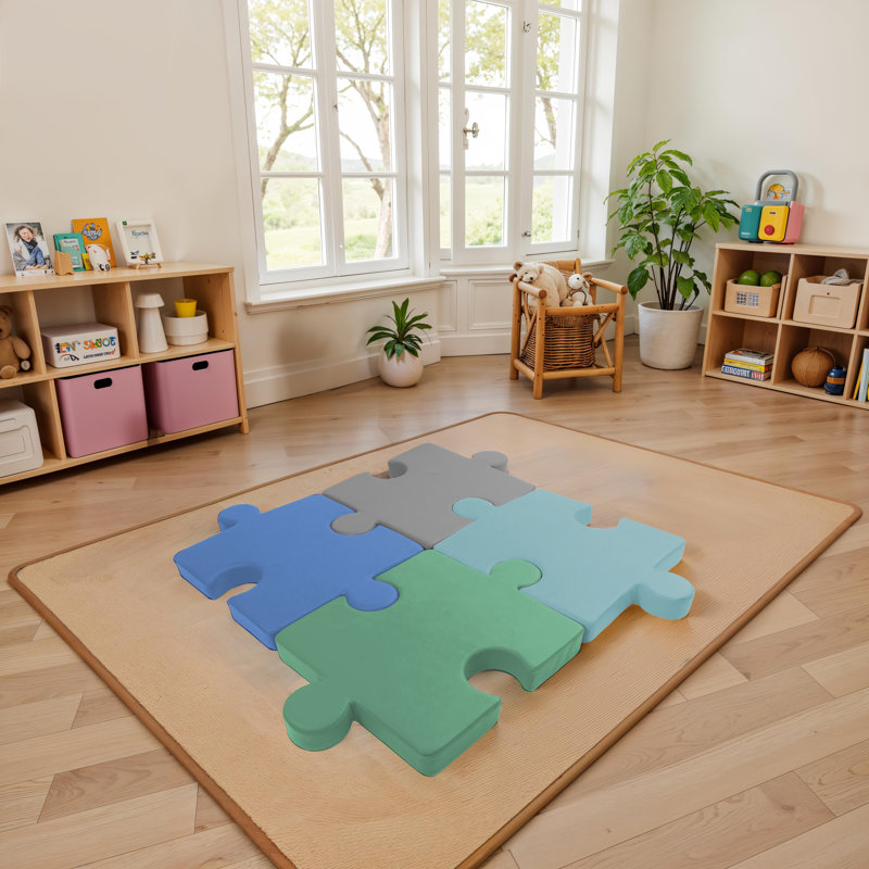 Coussins de puzzle SoftScape, 4 pièces - contemporain, Bleu