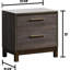 Table de chevet de style contemporain avec deux tons de gris pour la chambre à coucher 2 finitions et poignées en métal