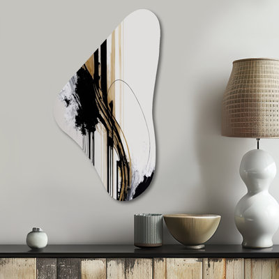 Clabon - Asymmetrical Abstract Metal Wall Decor, Unique Shape Metal Wall Sculpture Print