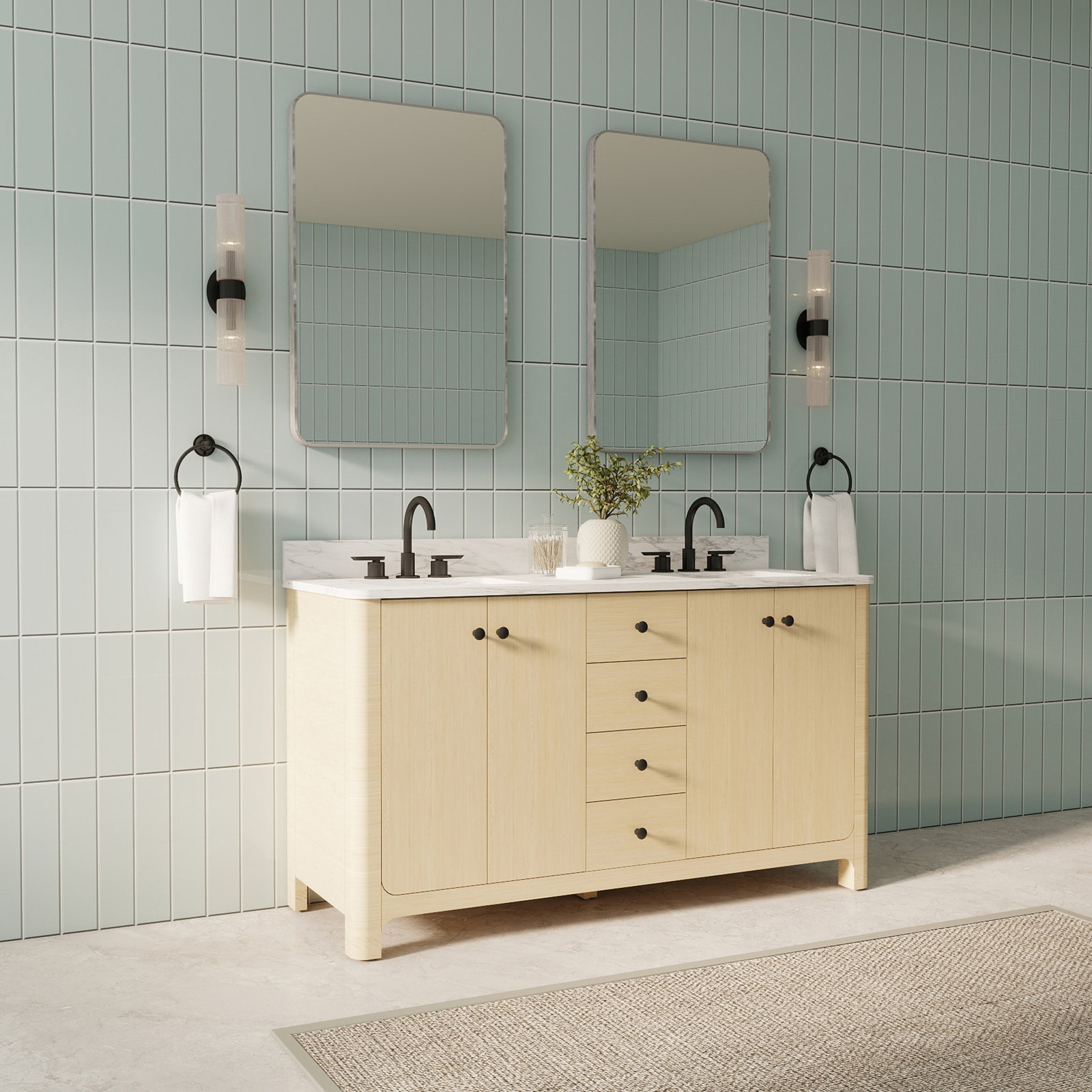60 " Double Bathroom Vanity