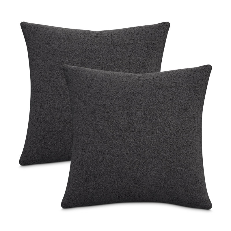 Shepard Feather Reversible Throw Pillow, Gray