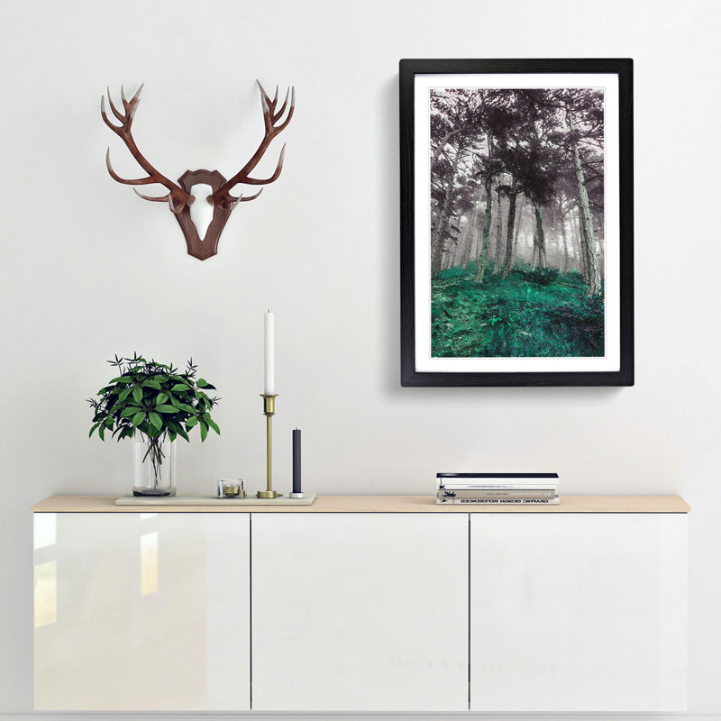 Forest in Russia - Framed Print, 36cm H x 27cm W x 2cm D, Black Framed