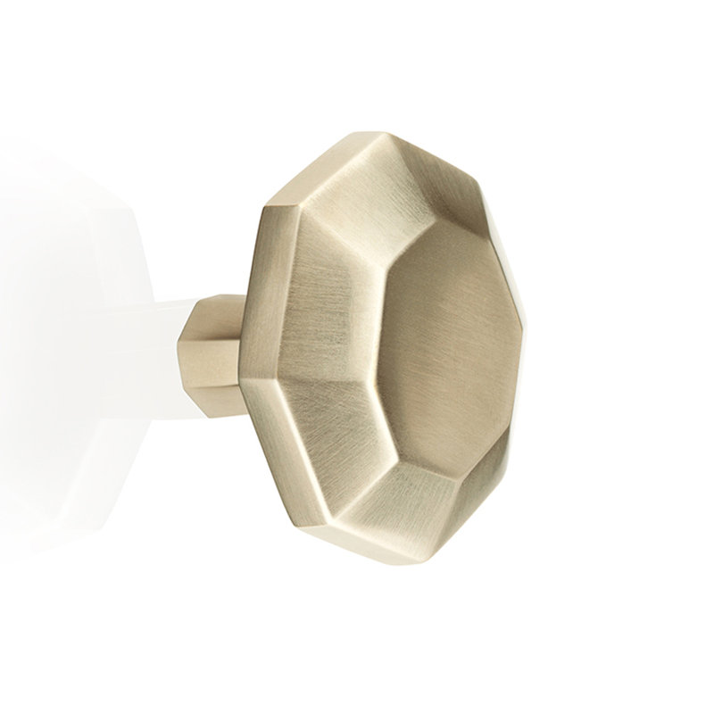 Bijou Geometric Knob, Brushed Nickel, 1.5" H x 1.48" W x 1.48" D