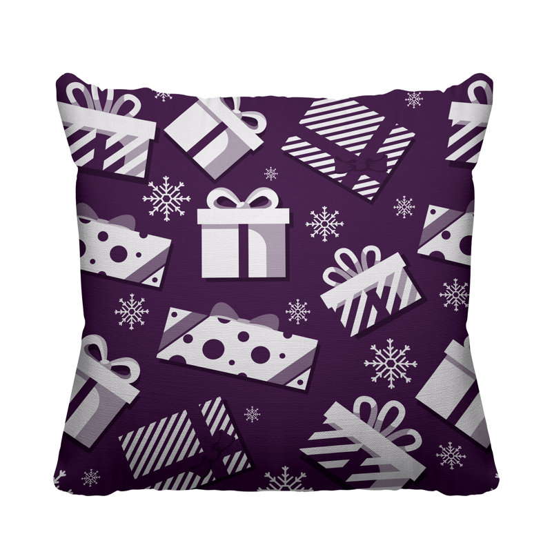 Coussin intérieur / extérieur Christmas Gift, L 17 po x H 17 po, Mauve