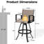 Tabouret de bar pivotant en aluminium avec dossier Sunbrella-123302629