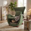 Chaises décoratives de rangement, méridienne compacte moderne en polyester vert pour la maison