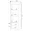 Tour média Winie avec tablettes ouvertes et armoire, bois noir 71 po