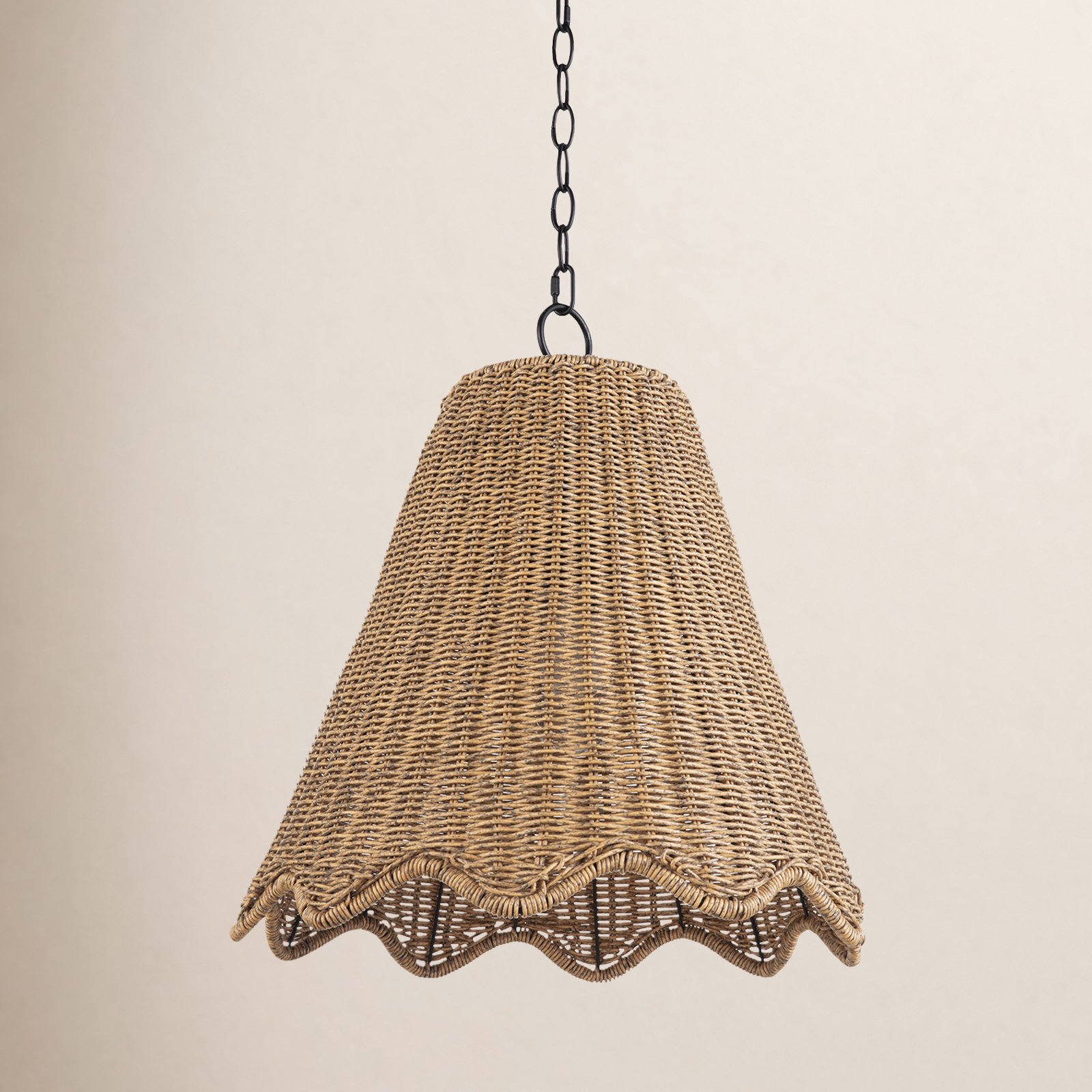 Coastal Luxe Outdoor Pendant Light, 26.5" H x 20" W x 20" D