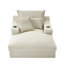 Fauteuil lounge couleur camel avec une profondeur de 122 cm, coussin double couche confortable, pur coton et divers sacs modernes pour le bureau, doté d'une assise unique en forme de S.